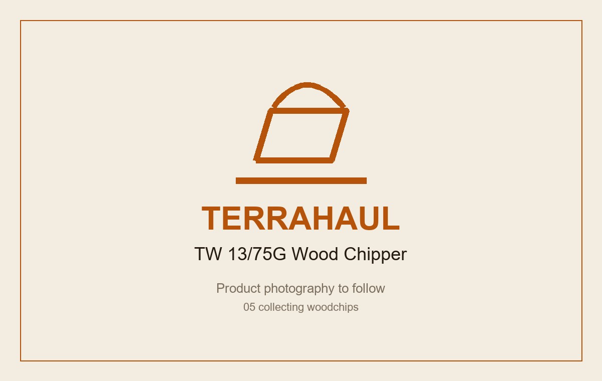 TW 13/75G petrol wood chipper, discharge aimed into a collection bag