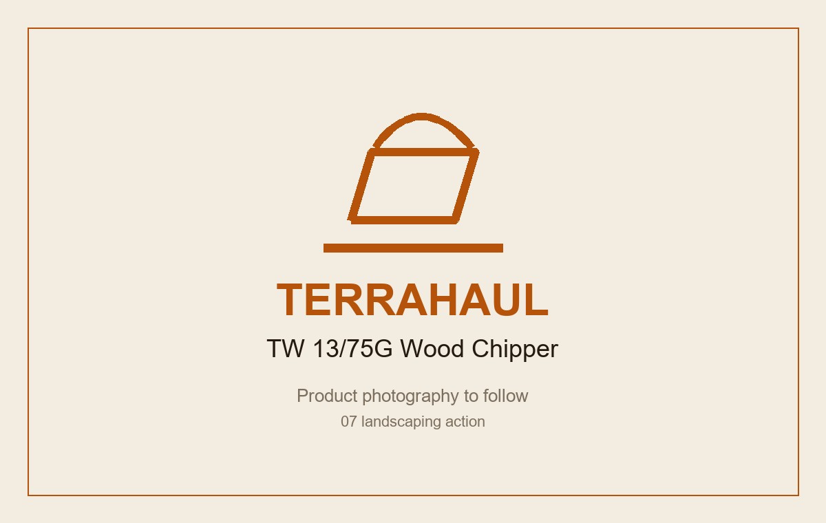 TW 13/75G petrol wood chipper, in use on a landscaping job